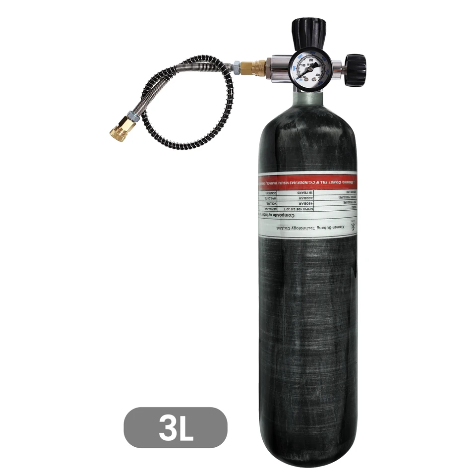 Strucovanie 4500 psi 3L valca uhlíkových vlákien s plniacou stanicou 300bar High Tlace Tank HPA nabíjacie stanice ventil m18*1,5