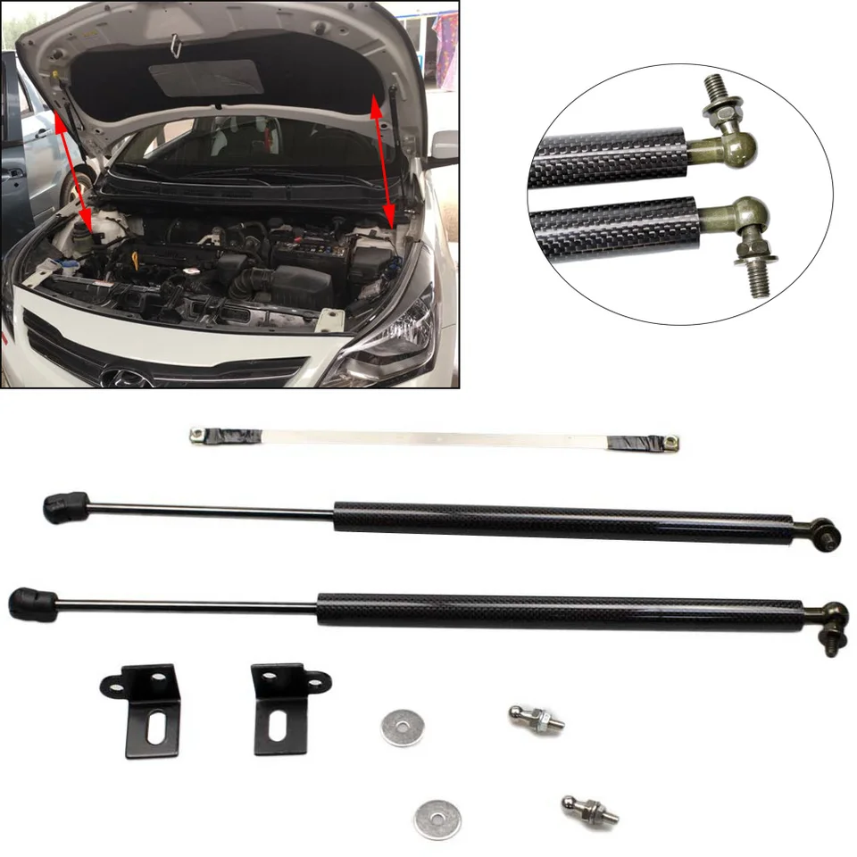 Struts for Hyundai Accent Verna Solaris Excel (RB/RC) 2011-2018 Predná kapucňa Modify Repit Gas Springs Podpriadenie Podpory tyčinky olám