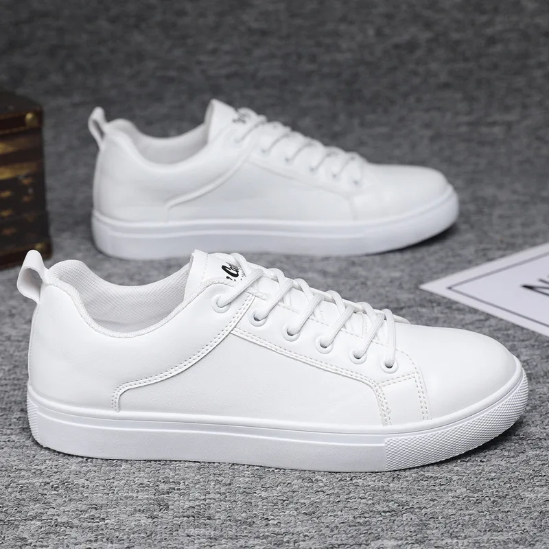 Stručné tuhé biele kožené tenisky Boys Casual Sport topánky pre mužov módne skateboardové topánky Platforma Platforma Plus veľkosť 47 48