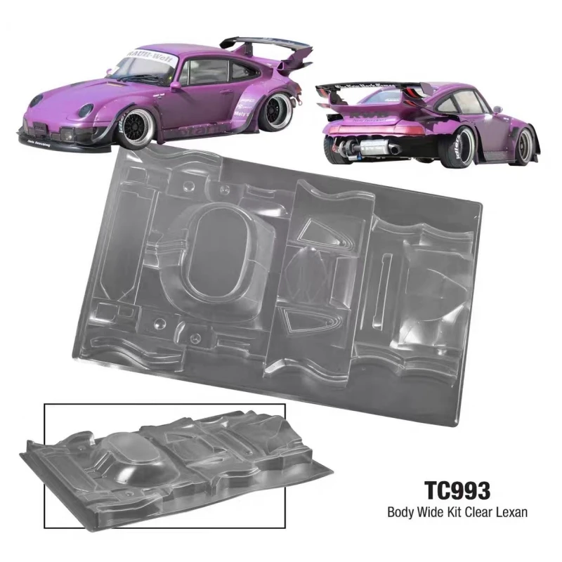 Stupnica 1/10 SPOTÁROVÝCH SPOTILOV. RC Drift CAR 1/10, 1/10 Porschee RWB 993 Časti upgrade tela. hračky s automobilmi RC