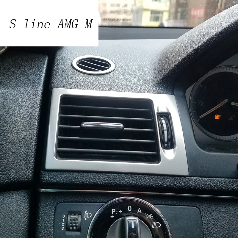 Styling automobilu AC predný vzduchový vývodový vývodový nálepkový kryt pre nálepku pre Mercedes Benz C Class W204 C180 C200 C260 C300 Automatické príslušenstvo LHD LHD