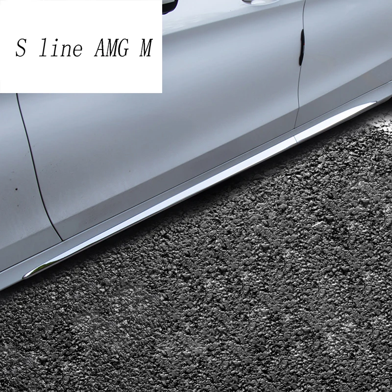 Styling automobilu Automatické bočné sukne auto z nehrdzavejúcej ocele STRAČNÉ BODY DOOROBRE DOORÁCIE O ZARIADENIE pre Mercedes Benz C Trieda W205 2015-2017