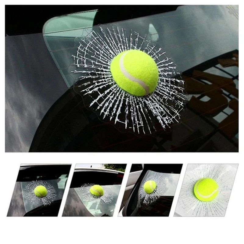 Styling automobilu baseball futbal tenis stereo zlomené sklo 3D slepka na autá okenné loptička zasiahne samolepky na nálepky na nálepky