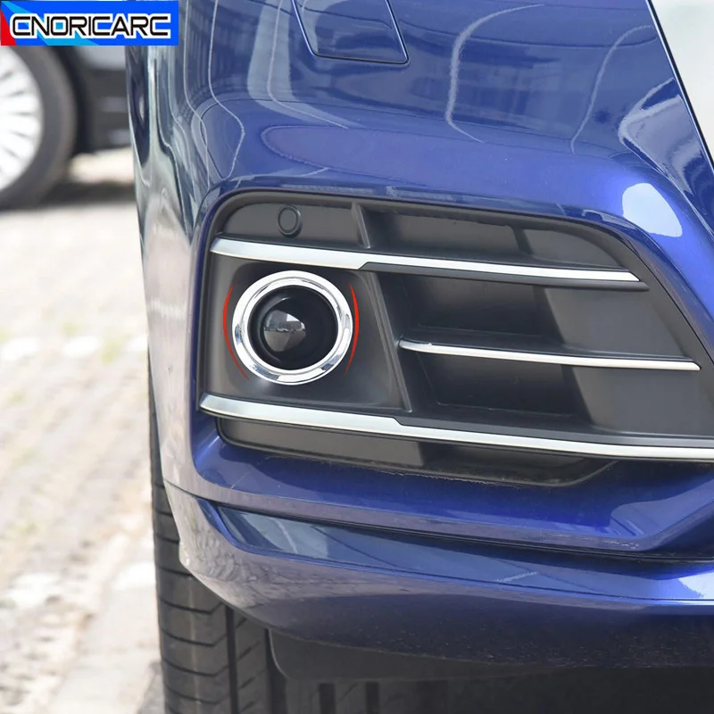 Styling automobilu pre Audi Q5 FY 2018-2022 Strieborná predná hmlová žiarovka Kruhy Ozdobné nálepky na kryciu nálepku Exteriérové ​​príslušenstvo