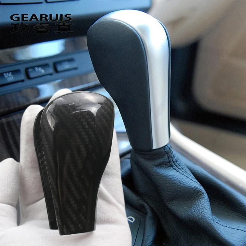 Styling automobilu pre BMW 5 Series E60 X3 E83 6 Series E63 X5 E53 Skutočné uhlíkové vlákno Shift Cover Automatické nálepky Automatické nálepky Príslušenstvo