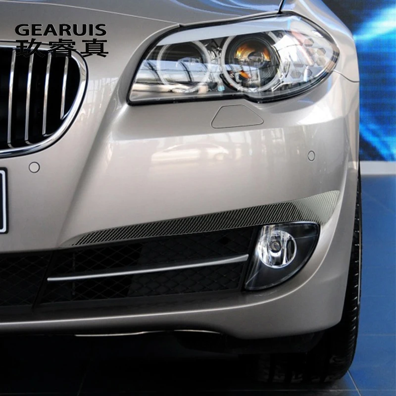 Styling automobilu uhlíkové vlákno pre BMW 5 Series F10 F07 5GT 2011 2013 2013 Predná hmlová hmla Light Oobe Wind Nôž na nálepku Automatické príslušenstvo