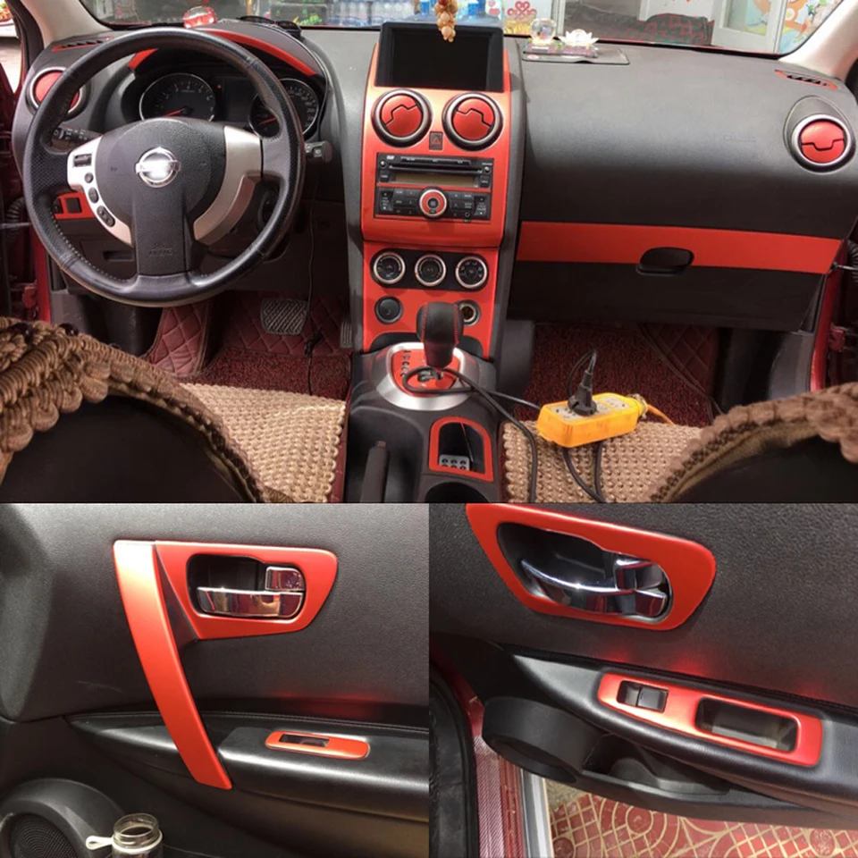 STYLING STYLING 3D/5D Uhlíkové vlákno Interiér Center Console Zmena nálepiek nálepky pre nálepky pre Nissan Qashqai 2006-2015 J10