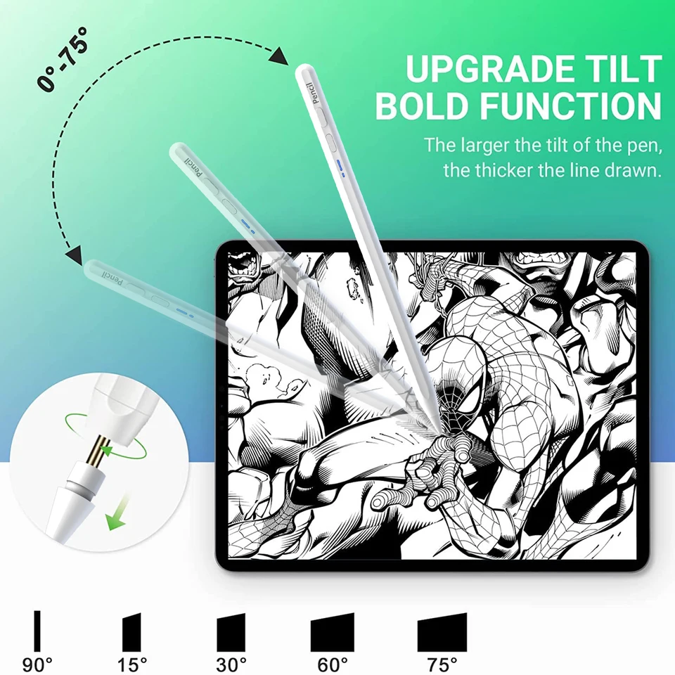 Stylusové pero pre Apple Pencil 1 2 iPad 10. 9. 8. 7. 6. vzduch 5. 4. 4. generácia Pro 12.9 11 palcov Mini 6 5 Odmietnutie dlane
