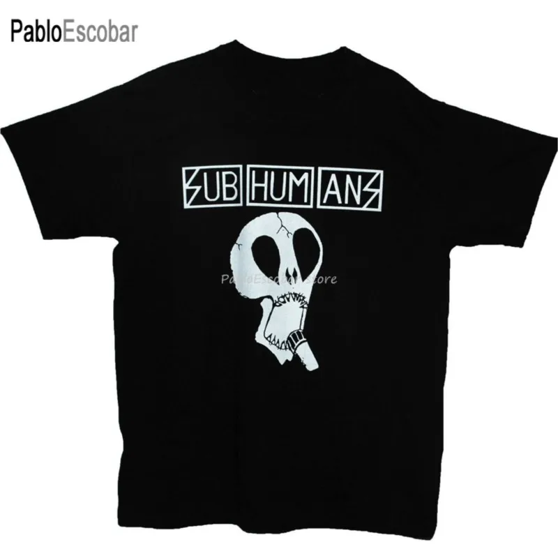 Subhumans t tričko hardcore anarcho punk rockový festival kapela grafická čierna tee voľná veľkosť vrchné tričko Men letné tričko