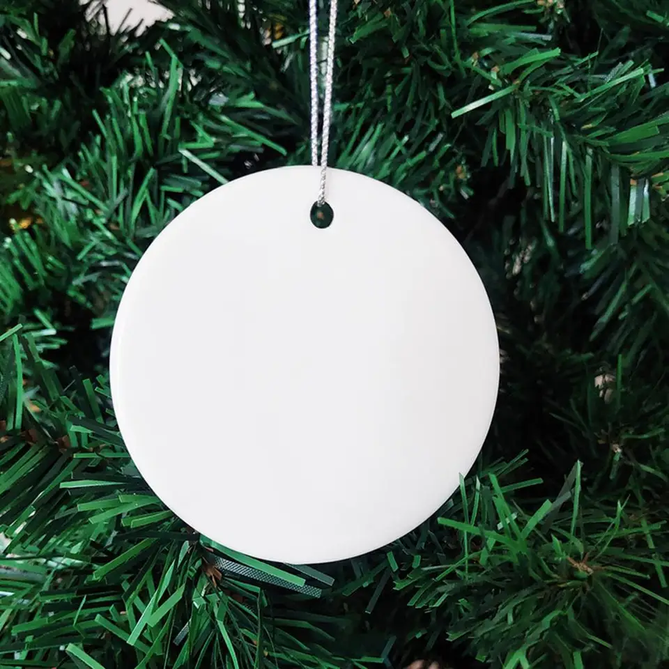 Sublimácia keramická ozdoba jedinečný hladký povrch atraktívny pre domáci biely porcelán prívesok slepý keramický ornament