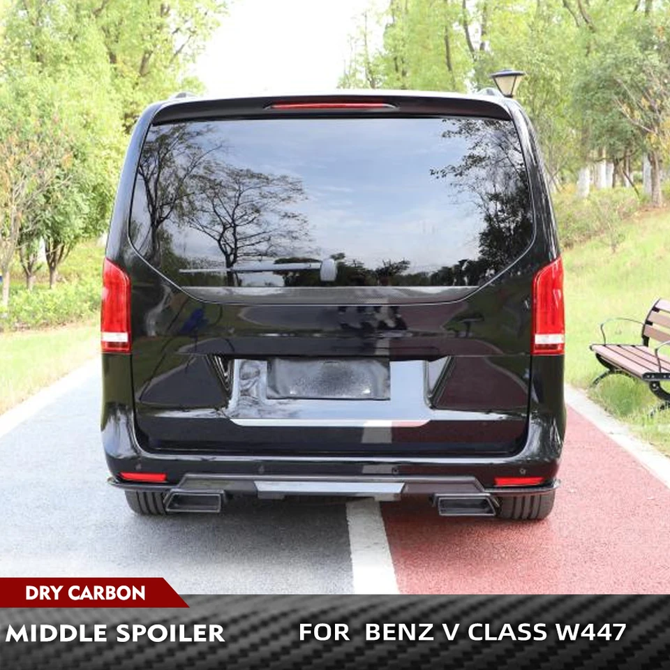 Suchý uhlíkový zadný kufrík Spojler na pery Spojler automobil Zadný stredný spojler krídlo pre Mercedes-Benz V Class W447 V250 V220 2018 2019