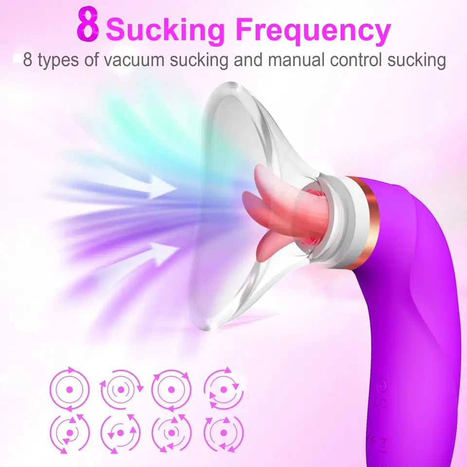 Sucing Vibrator for Women - G -Spot, bradavka a stimulátor klitorisu s 8 saním a 5 režimami lízania, páry dospelých sexuálnych hračiek a hry