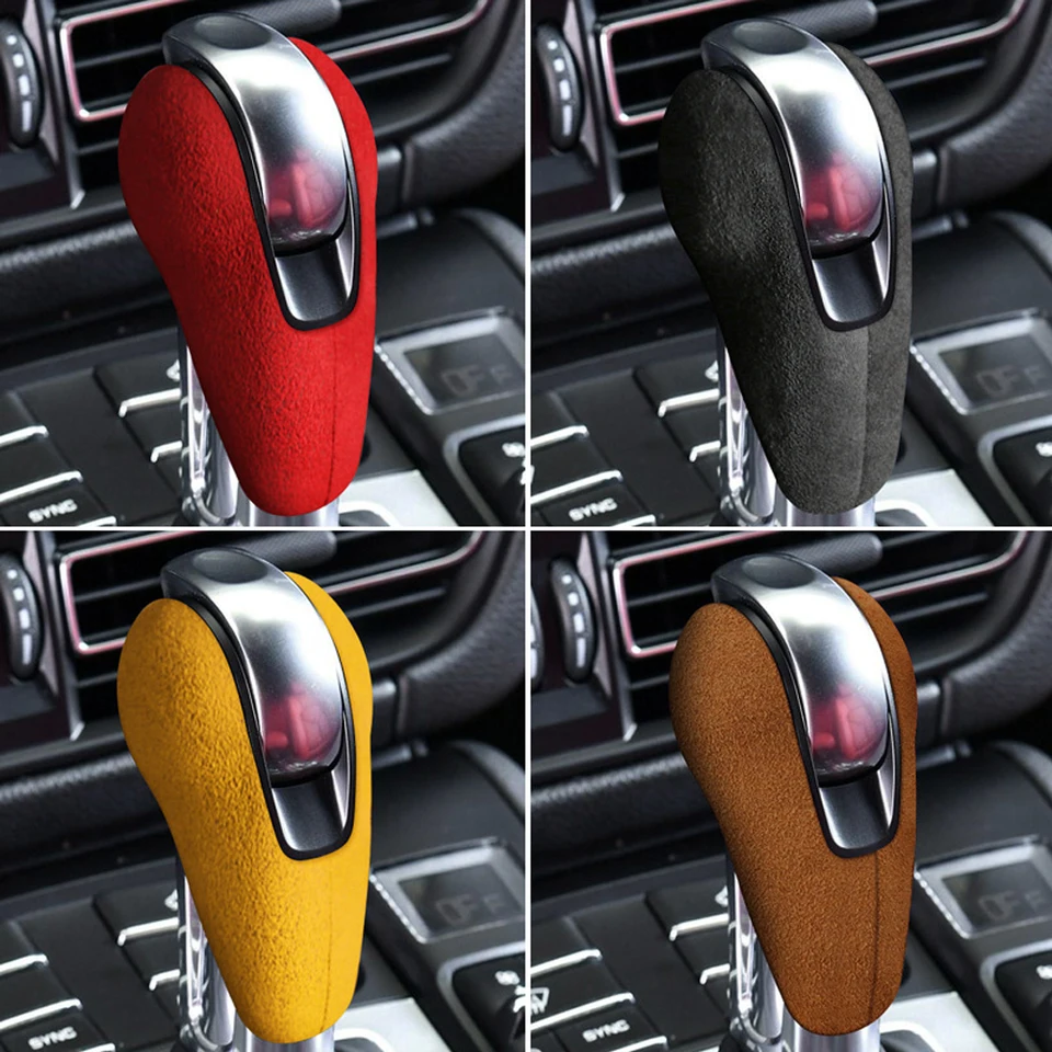 Suede Car Gear Hlava páka Shift Cover Cover Chránič Ochrana dekorácie Accesrioes pre Porsche Macan Panamera Boxter 718