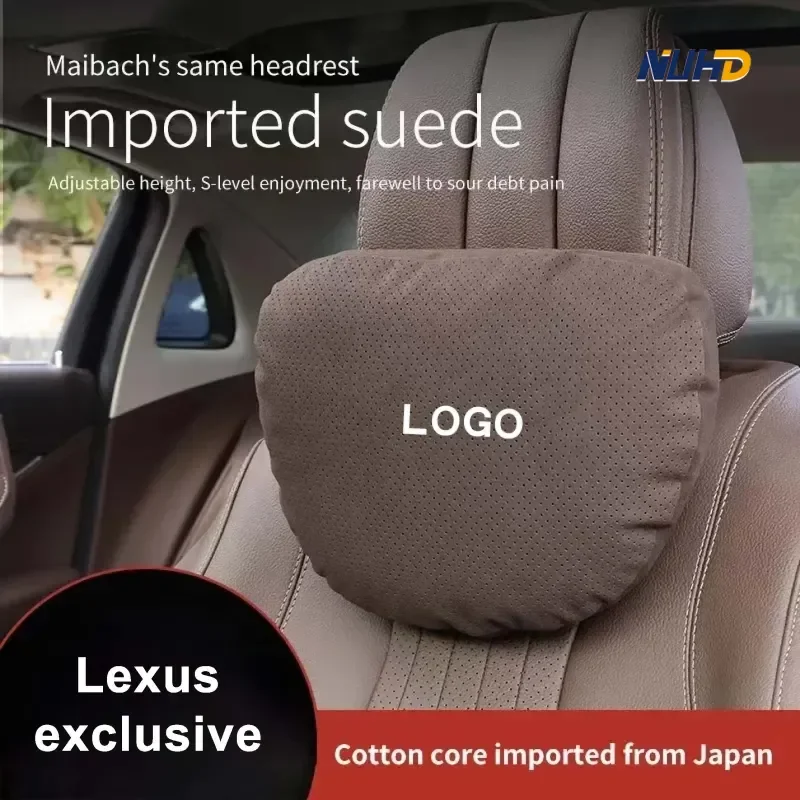 Suede Car Headrest OPPORNÉ SEAT SEAL SEAL LUBBARNOVÝ VLENSKÝ VNÚTORNÝ VNÚTORNÝ VNÚTORNÝ VNÚTORNÝ PRE LEXUS GS je LS ES260 ES300H RX350H NX UX LM RZ