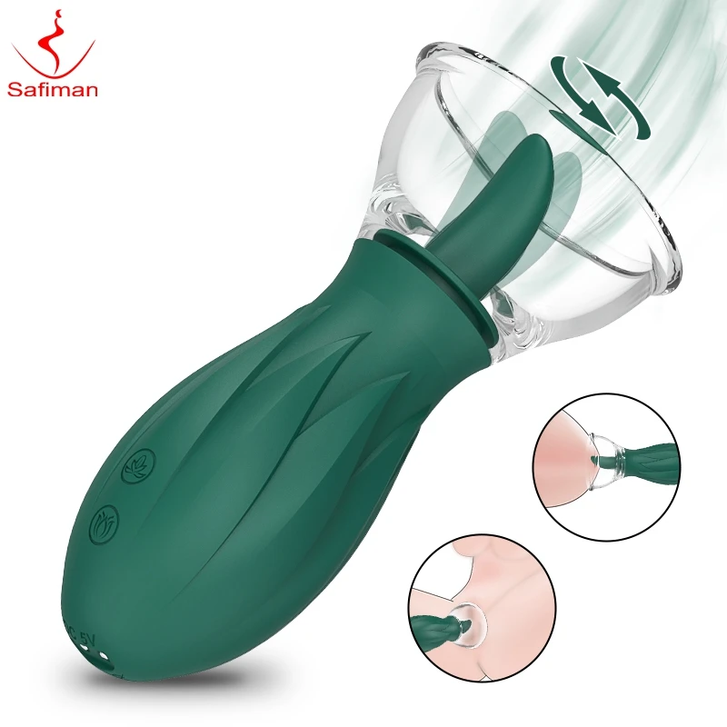 SufiMan Clitoral Tongue Licking Vibrator G-Spot Stimulátor ženskej sexuálnej hračky 3 sanie 10 lízanie režimov bradavky Sucker dospelých hračiek