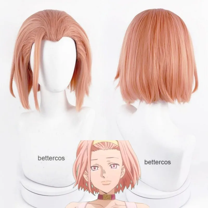 Sugimoto Reimi Wig Jojo's Bizarre Adventure Cosplay Krátky tepelne rezistentné vlákno Syntetické vlasy + žltá čelenka + parochňa čiapka