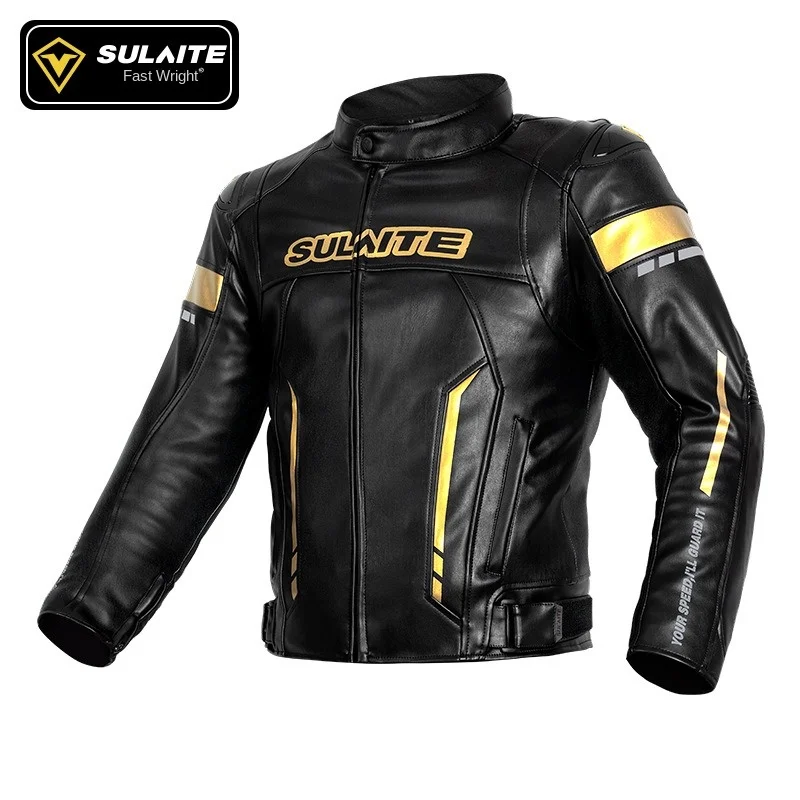 Sulaite Motorcyclist Jacket Vintage PU Materiál Motocykel nepremokavý vetru CE obrana teplá bunda muži a ženy zima