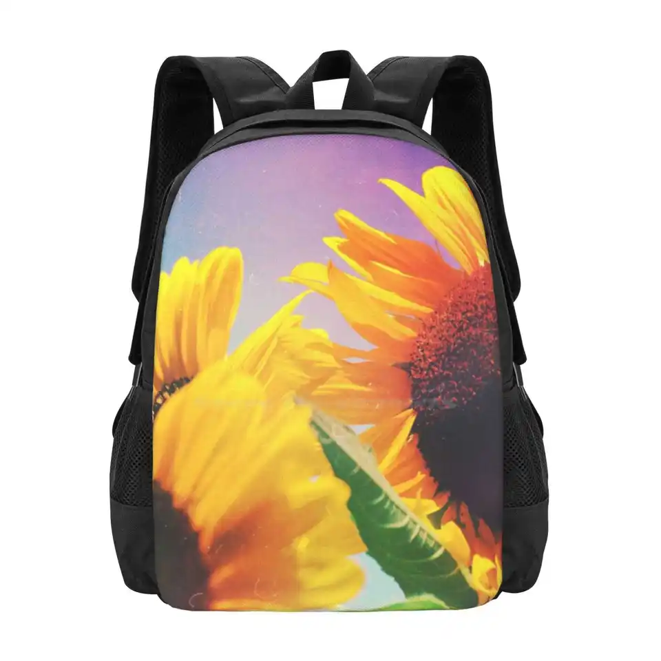 Summer Sunshine Day School tašky cestovné batoh pre notebook slnečnica žltá modrá obloha záhrada príroda letný snový divoký sn