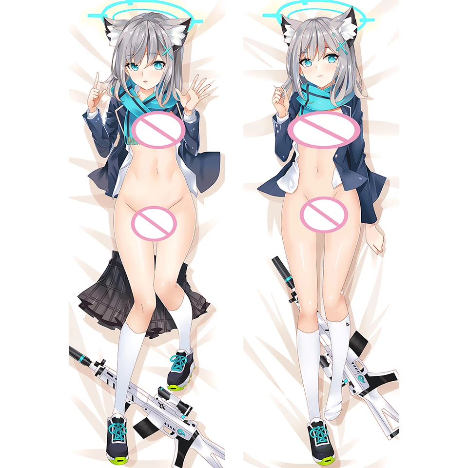 Sunaokami shiroko vankúš na vankúš Casepillow Anime 2-Side Tlač objatia tela vankúš modrý archív sexy dievča vankúš Waifu 180x60