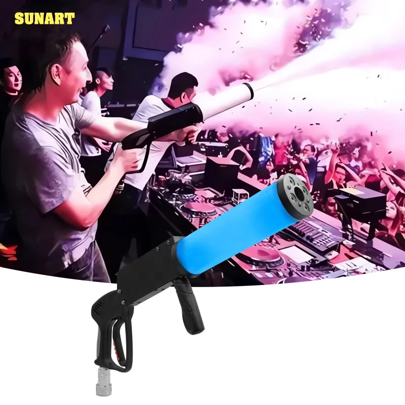 SUNART RGB LED Jet Jet Gun s 3M hadicovým efektom osvetlenia pre DJ Disco Party Bar Club Somke Machinefog Washre