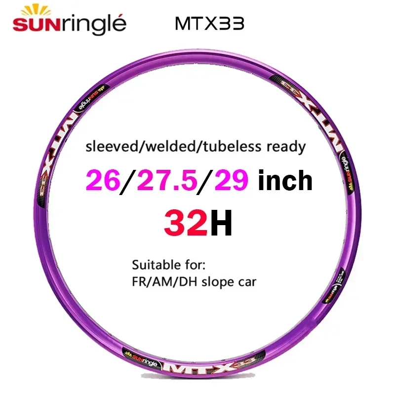 Sunringle High Strešné ráfiky MTX33 Mountain Bike Circle 32H 26/7,5/29 palca Mtb della Bicicletta RIM RIM bezdu