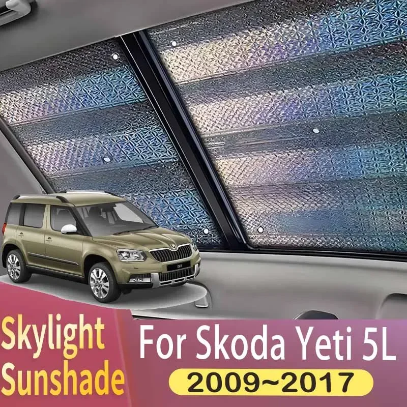 Sunroof Sunshade vhodné pre SkoDa Yeti 5L 2009 ~ 2017 2010 2014 2015 2016 CAR Panoramatic Roof Teat Shield Okno Sunshade Anti-UV