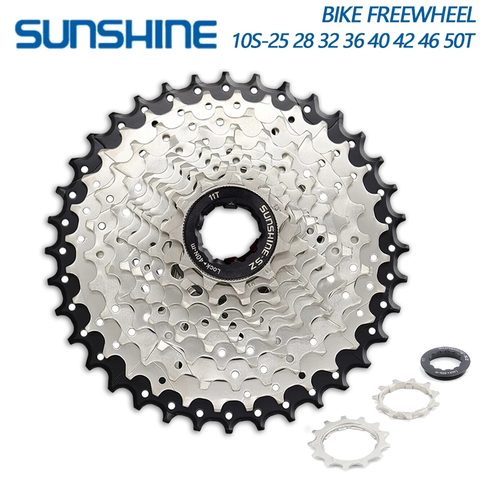 Sunshine 10S 11-28/32/36/40/42/46/50T MTB Cassette Cassette pre SHIMANO SRAM 10V Freewheel Bike Bike