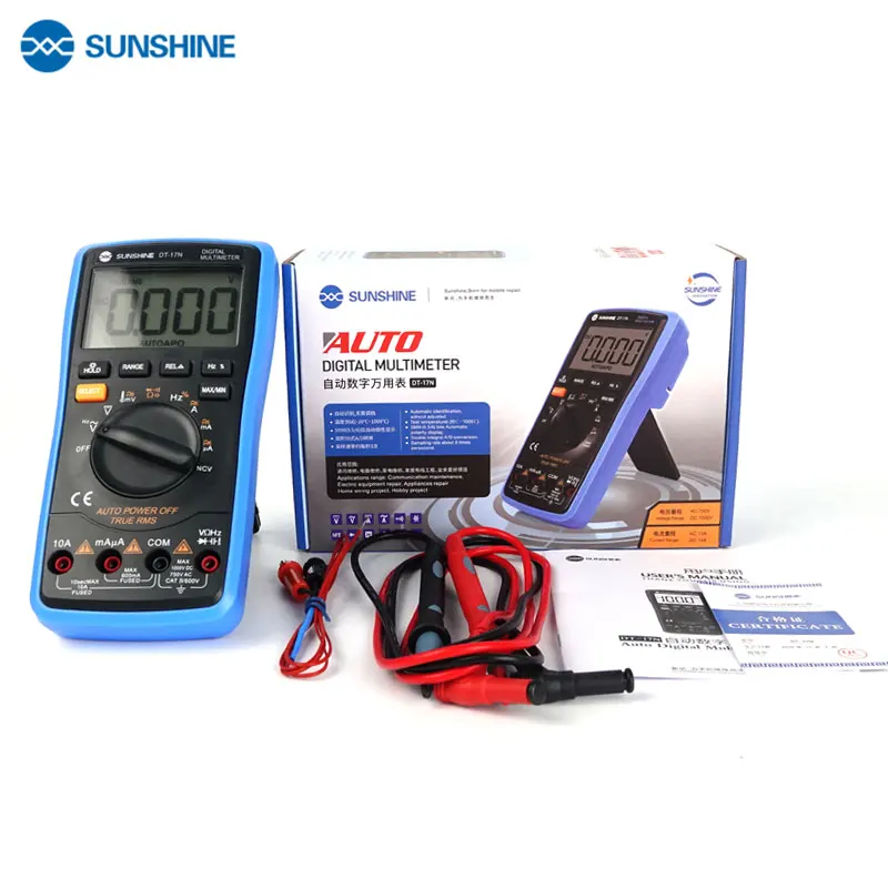 Sunshine DT-17N Automatický rozsah LCD displej multimetra digitálneho multimetra automatického digitálneho prístrojového testera pre náradie na opravu