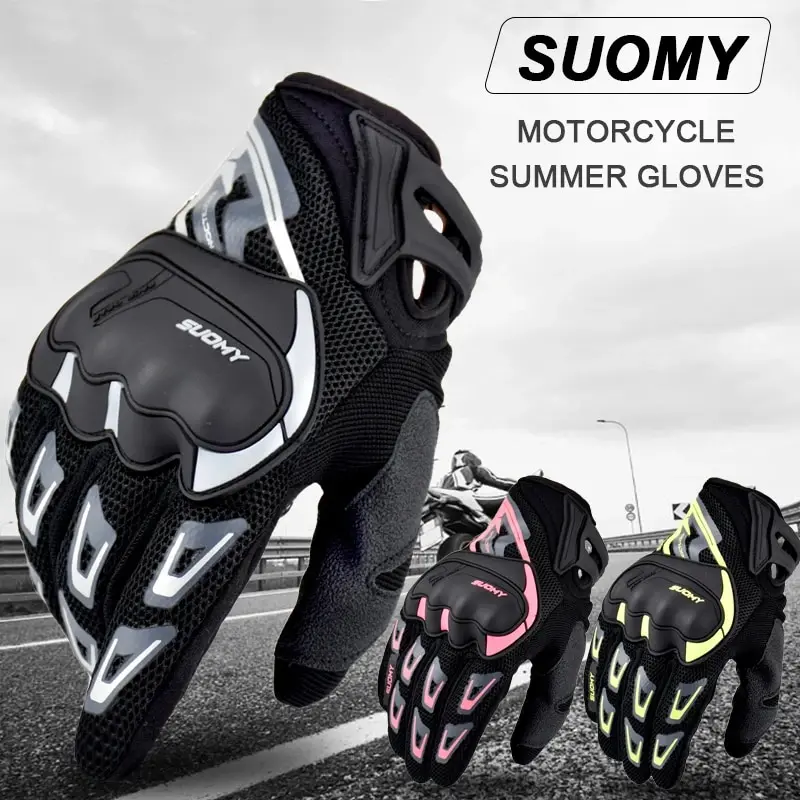 Suomy Motocyklové rukavice Summer sieťoviny Priedušné motole rukavice Muži ženy dotyk obrazovky Motokrosové rukavice dotykové cyklistické rukavice