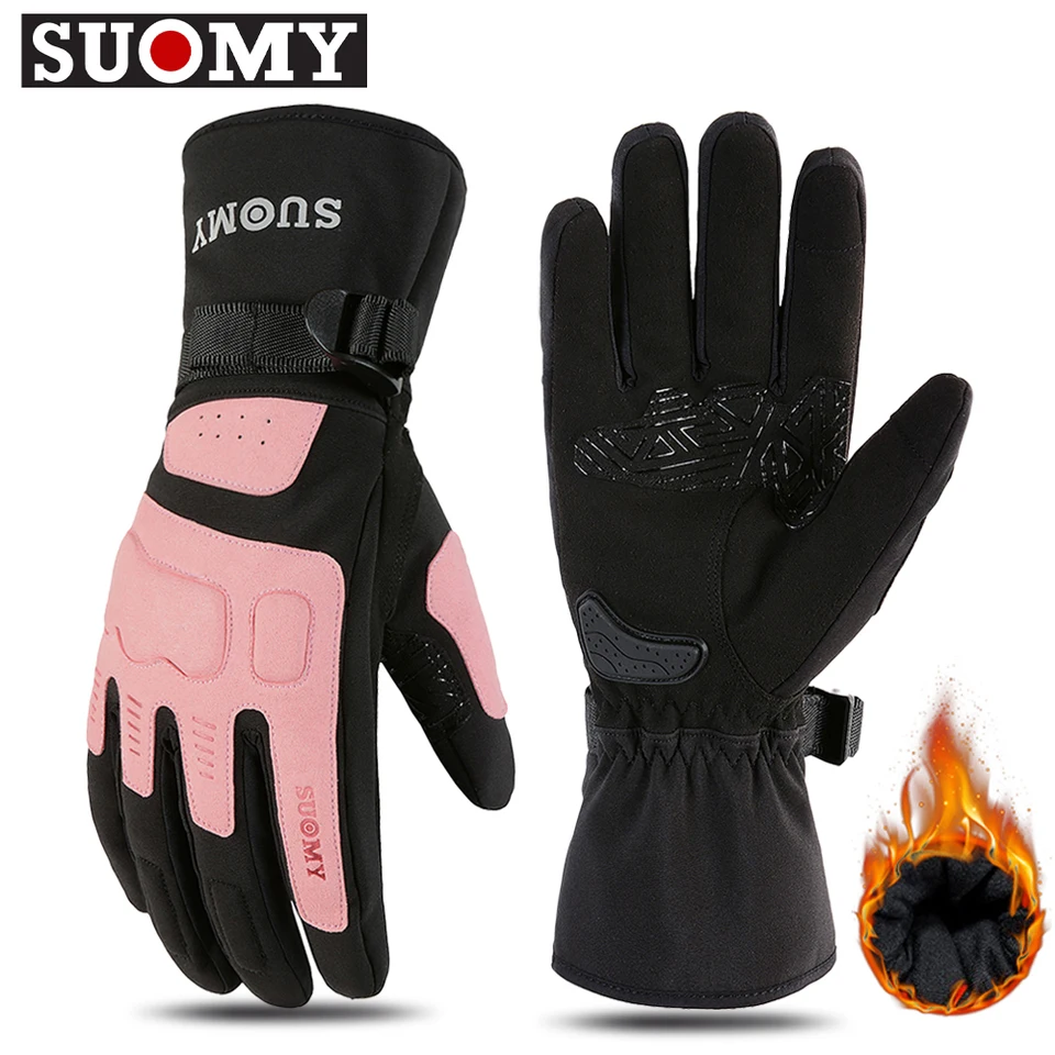 Suomy Winter Motocykel Teplé rukavice vodotesné motokrosové cyklistické rukavice Eva Shell ochranné motorky