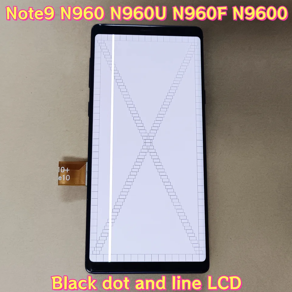 Super AMOLED pre poznámku 9 Touch LCD pre Samsung Galaxy Note9 N960U N960F N960V LCD DISPLETOVÁ Zostava dotykovej obrazovky s bodkou alebo riadkom