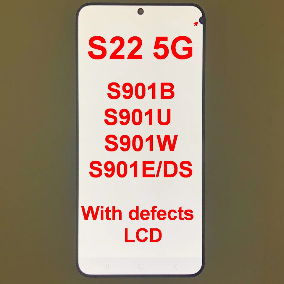 Super AMOLED pre Samsung Galaxy S22 6.1 '' LCD Digitalizátor dotykovej obrazovky S901B S901U Výmena dotykovej obrazovky 100% Testovanie