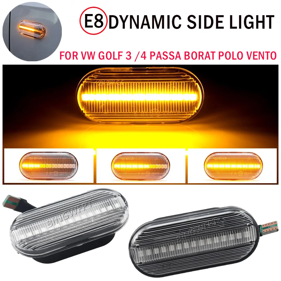 Super Brightled Dynamic Signal Signal Signal Secvential Blinker Svetlo pre VW Golf 3 4 Mk3 Mk4 Passat 3BG Polo 6n 9n Bora Vento