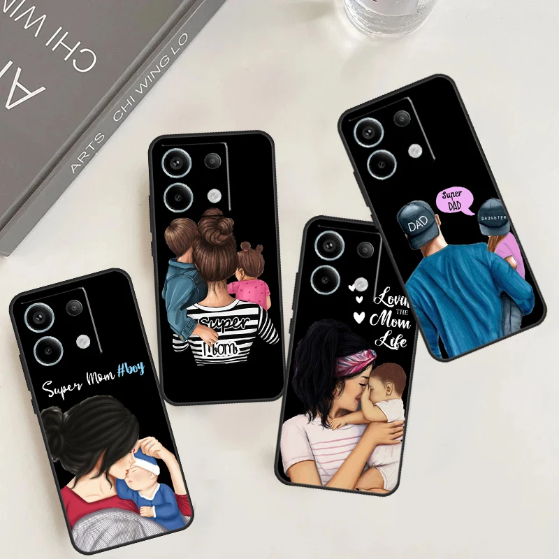 Super Dad Mom Dievčatko Twin Case pre Redmi Note 13 Pro Plus 9 10 11 12 Pro 10S 11S 12S Redmi 13C 10A 9C 10C 12C Cover