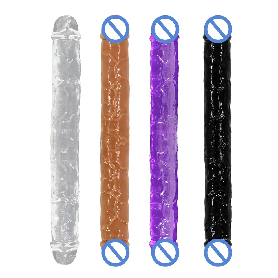 Super dlhé 30 cm dvojité hlavy Dildo Soft Dick želé realistický stimulátor flexibilný veľký penis masturbácia sexuálne hračky pre ženy lesbičky