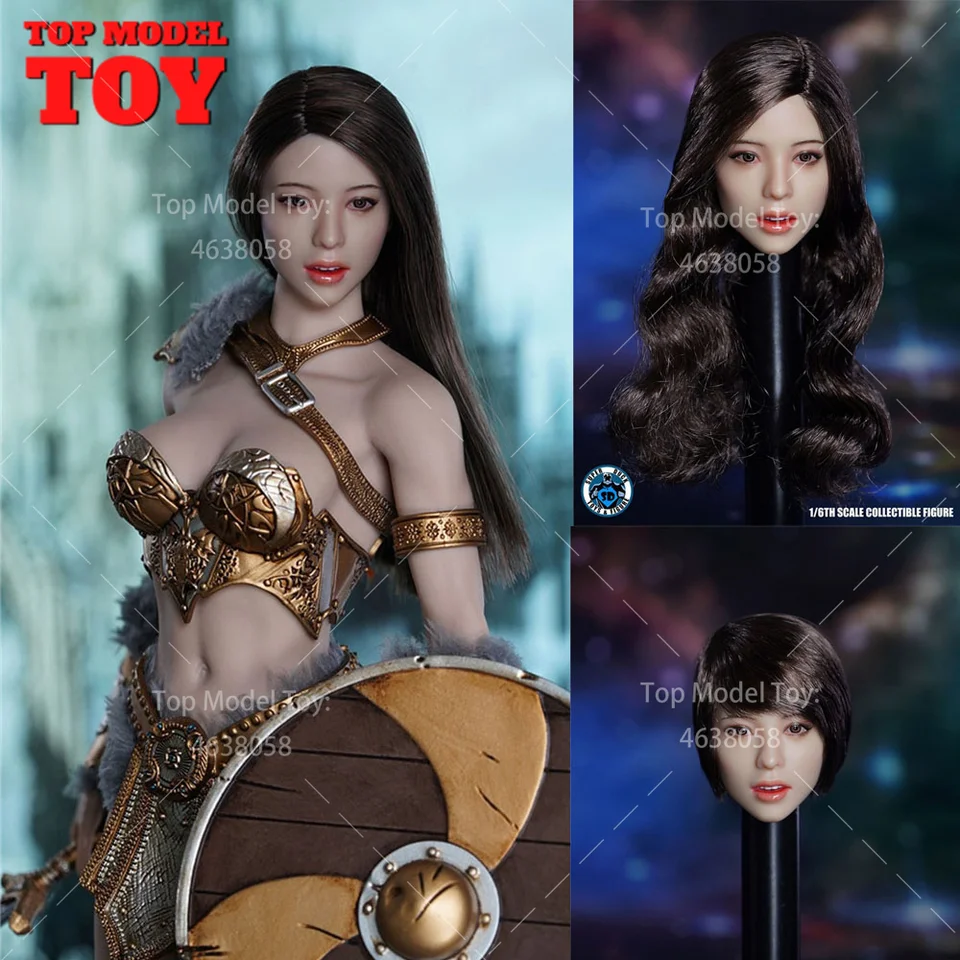 Super Duck SDH023 1/6 Ázijská pekná dievčenská hlava sochársky vyrezávaný model Fit 12 '' Suntan Skin Female Soldier Action Figure Boll Doll