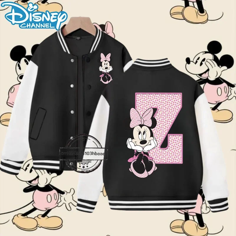 Super lacné Mickey Minnie Letters Cartoon tlačené chlapci a dievčatá baseballové uniformy Fall Winter Jacket Mikiny vek 1-14