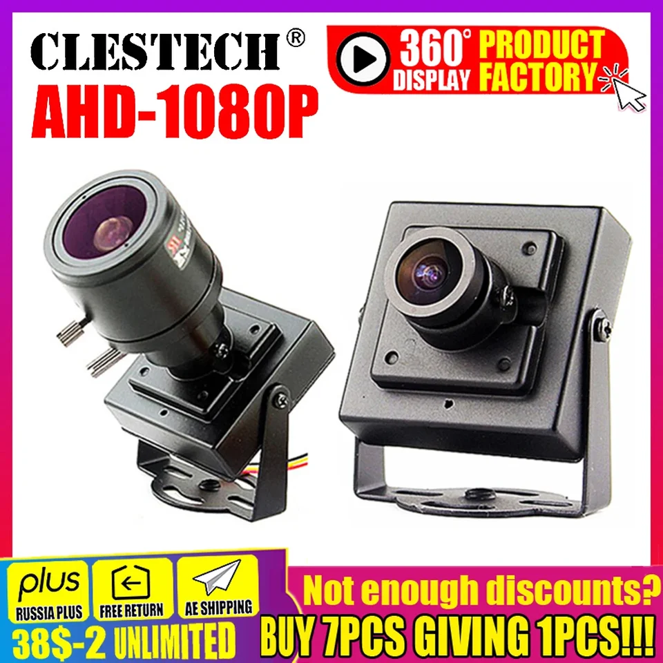 Super malý AHD Mini CCTV Camera Sony XVI-4in1 2MP 1080p kovový bezpečnostný dohľad nad mikro videom Monitorovanie VIDICON s držiakom