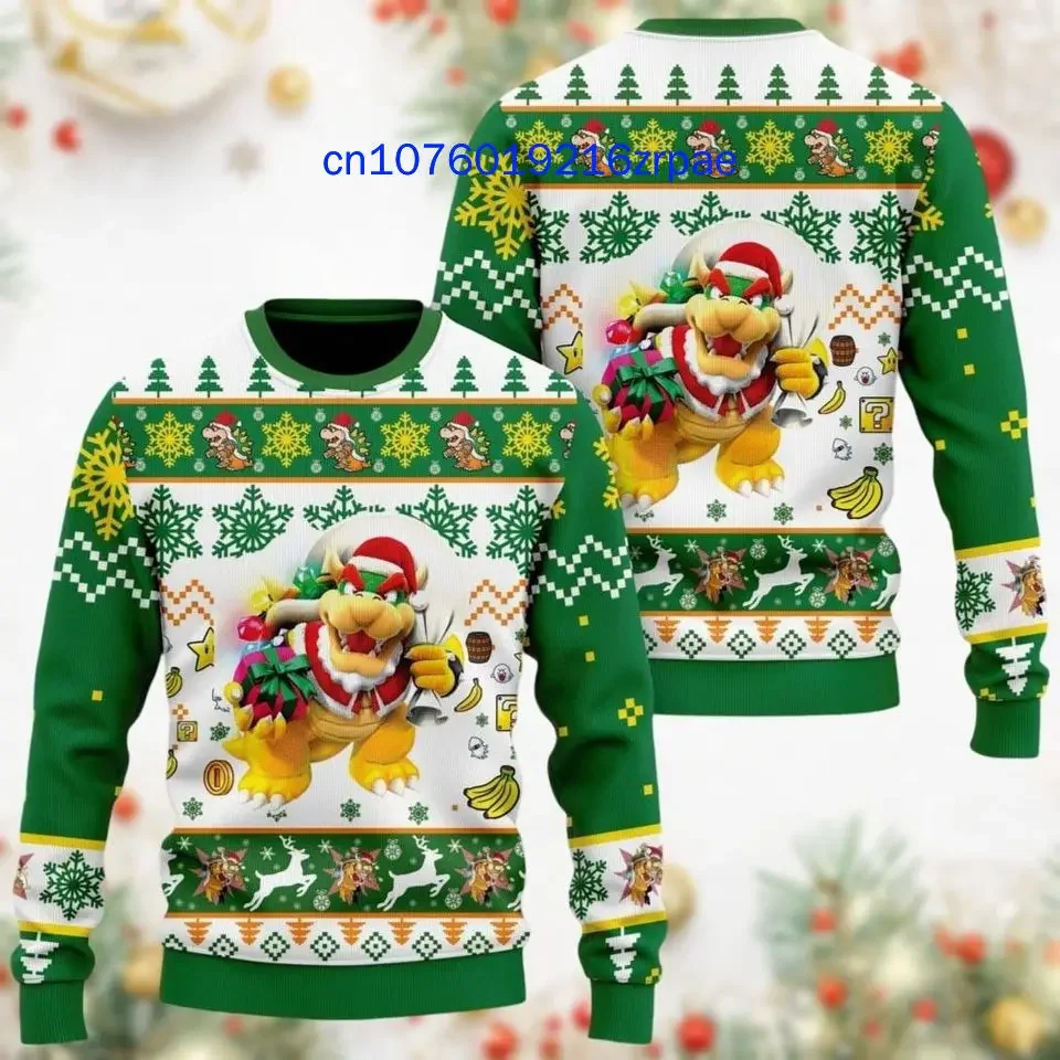Super Mario Bowser Vianoce škaredé sveter Pánske dámske 3D tlače