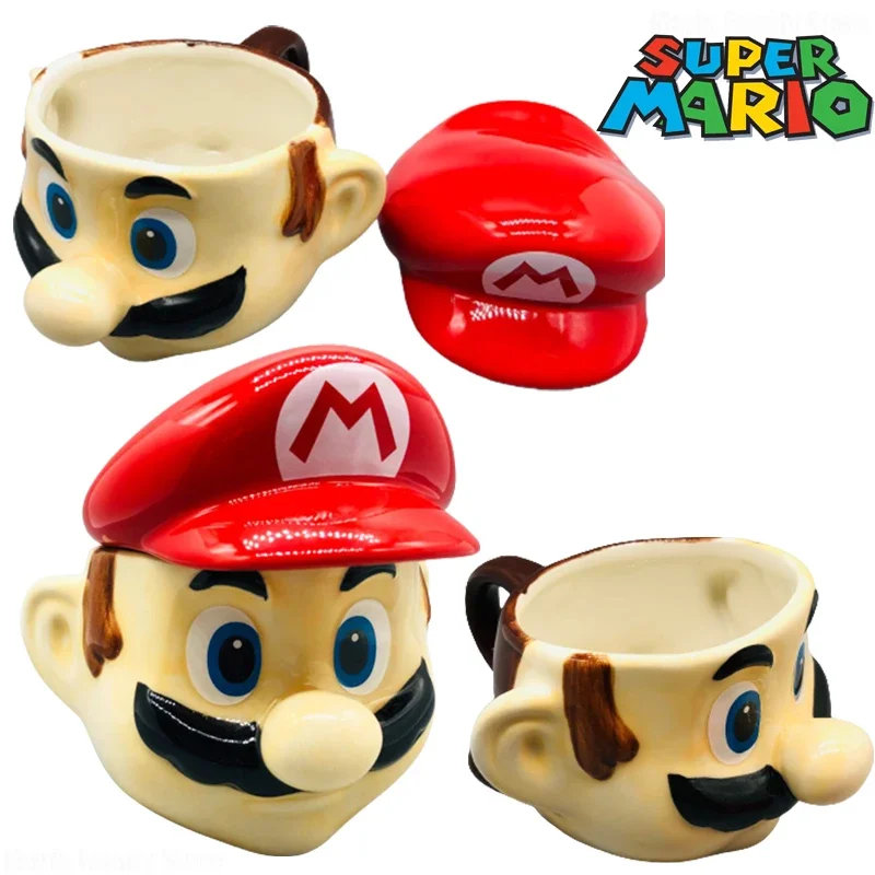 Super Mario Bros keramický hrnček 3D anime káva šálka mlieka čaj Čaj pohár osobnosť roztomilé raňajky Ovové mlieko hrnčeky Drinkware s vekom