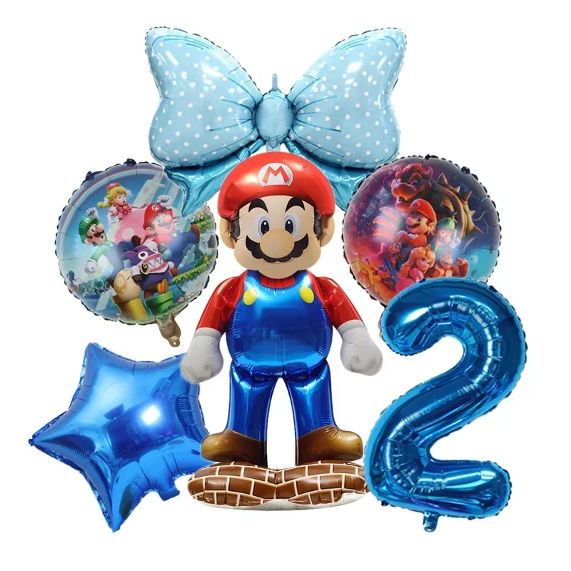 Super Mario Hliníková fólia balón Luigi Cartoon postava Peach Princess Pink Balón narodeniny oslava fotografia pozadie dekorácia