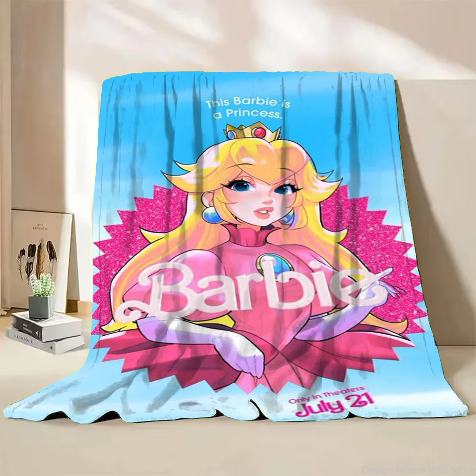 Super Mario Peach Princezná flanel Hodia zimné prikrývky pre spál