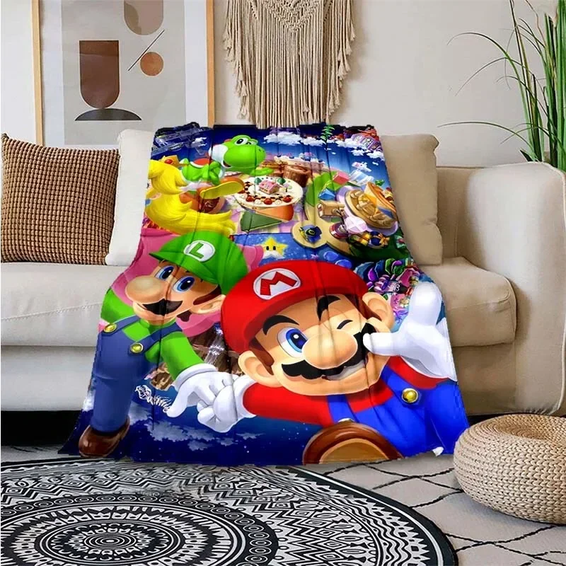 Super Mario vzor hodí prikrývku ľahkú váhu prikrývka pre obývaciu izbu Detská izba Teplá prikrývka vianočný darček