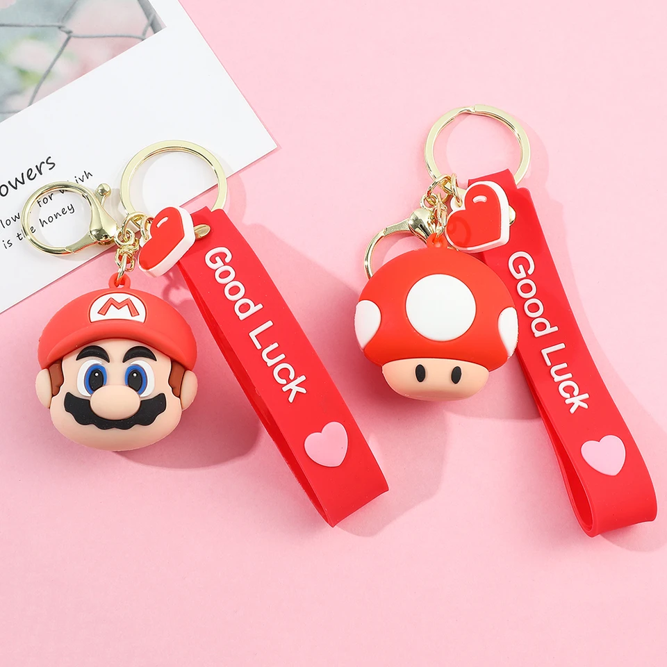 Super Mary Series Keychain Bowser Action Figure Model PVC dekorácie Cartoon Doll Hračky darček