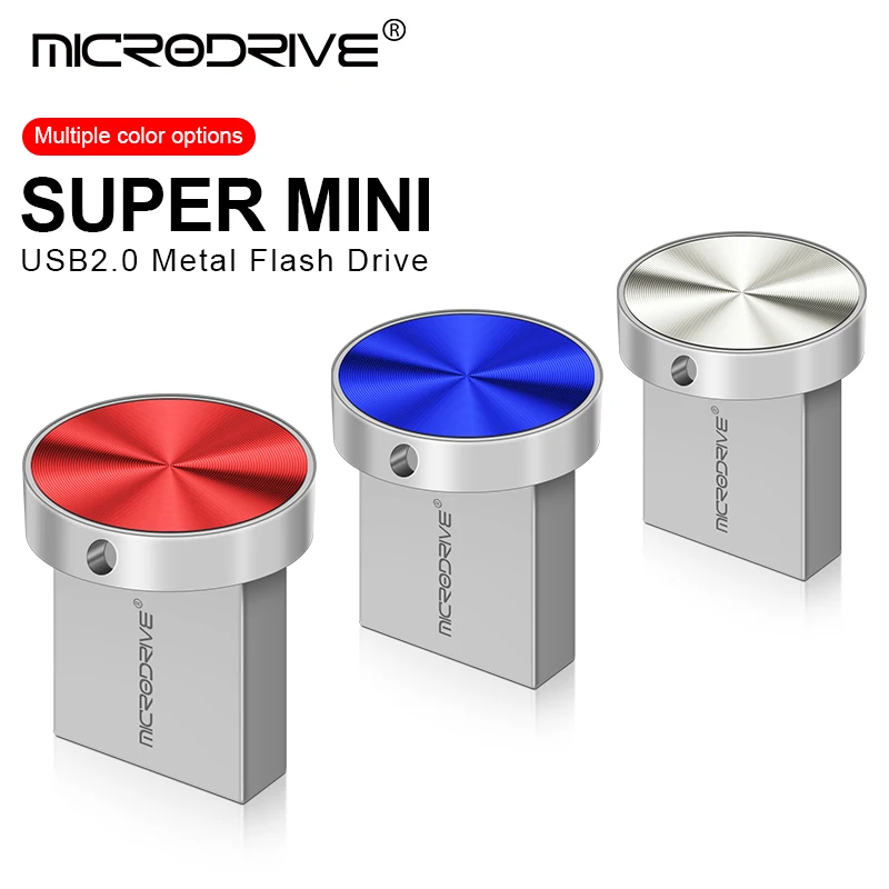 Super Mini Metal USB Flash Drive 16G 32G 64G 128 GB 256 GB 512 GB Pamäťová palica USB Disk Vysoko kvalitný USB2.0 Pendrive