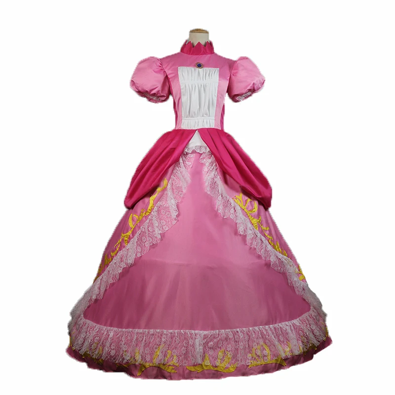 Super princezná Peach Daisy sesterské šaty Cosplay kostým Halloween kostýmy šaty ružové a žlté si môžu vybrať na mieru vyrobené