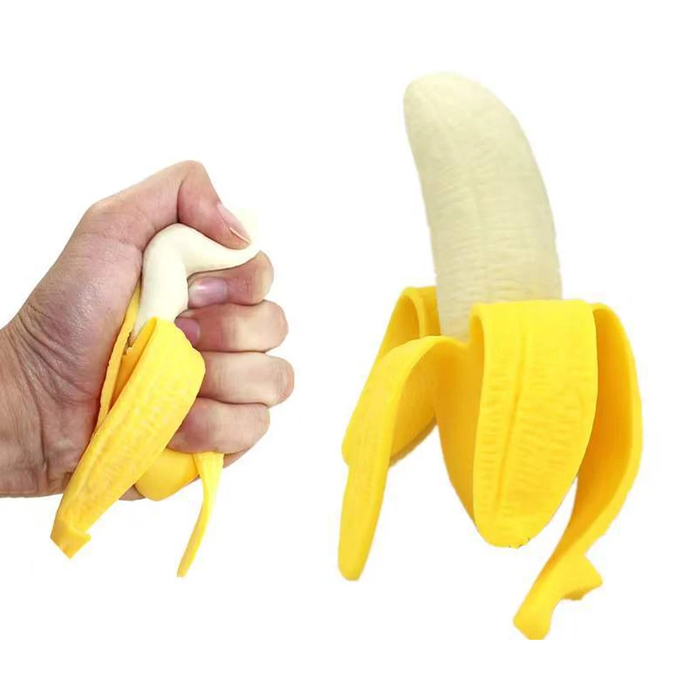 Super pružná banán, rozkvitnená hračka na pomoc pri zmierňovaní stresu banánov pre deti a dospelých. Super mäkký stres Banana Party uprednostňuje