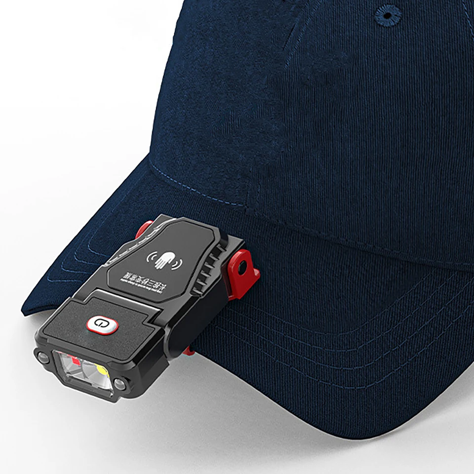 Super svetlý USB nabíjateľný LED snímač Clip-on Baseball Cap Light Hat Svietidlo nastaviteľné uhlové rybárske kempingové svetlomet
