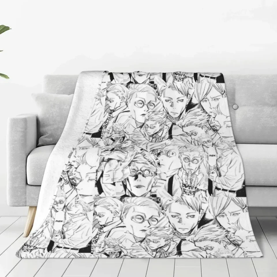 Super teplé prikrývky kemping Nanami kento hodí prikrývka manga jujutsu čarodejník flanel lôžko kresla estetická pohovka
