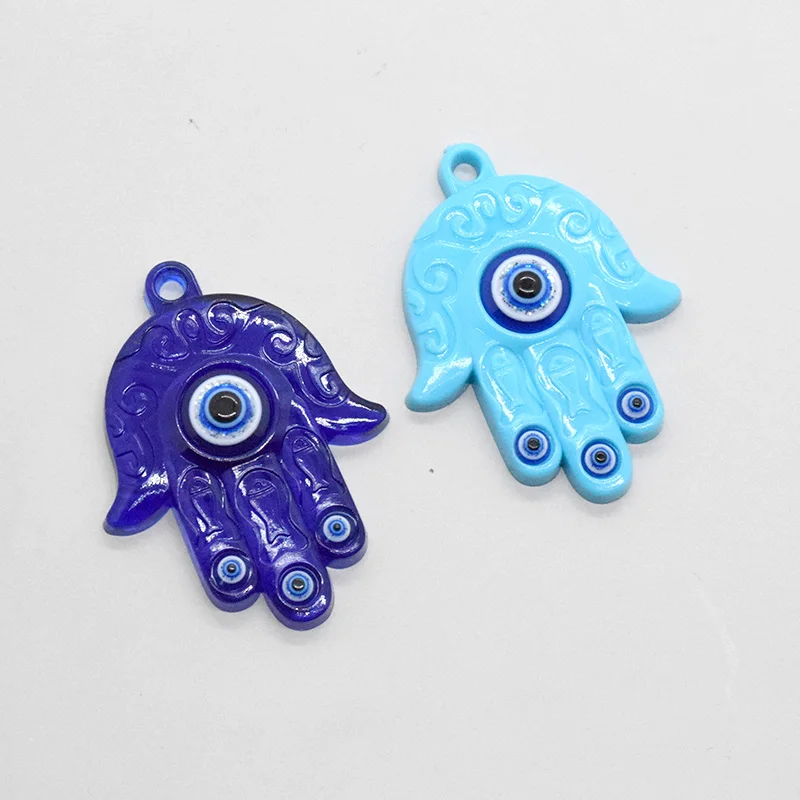 Super veľké fatima ručné akrylové kúzla Lucky Evil Eye Keychain Náhrdelník Nálezy prívesok pre domácich majstrov pre šperky